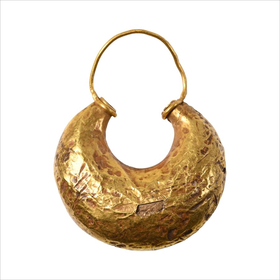 Eastern Greek Gold Hoop Earring