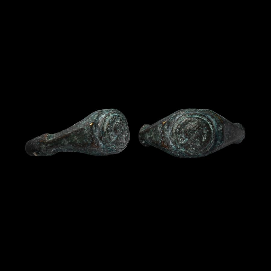 Roman Bronze Ring with Bust