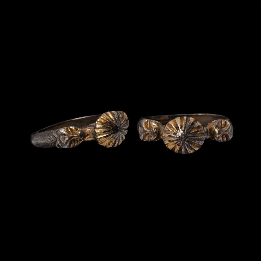 Medieval Silver Ring with Beast Heads