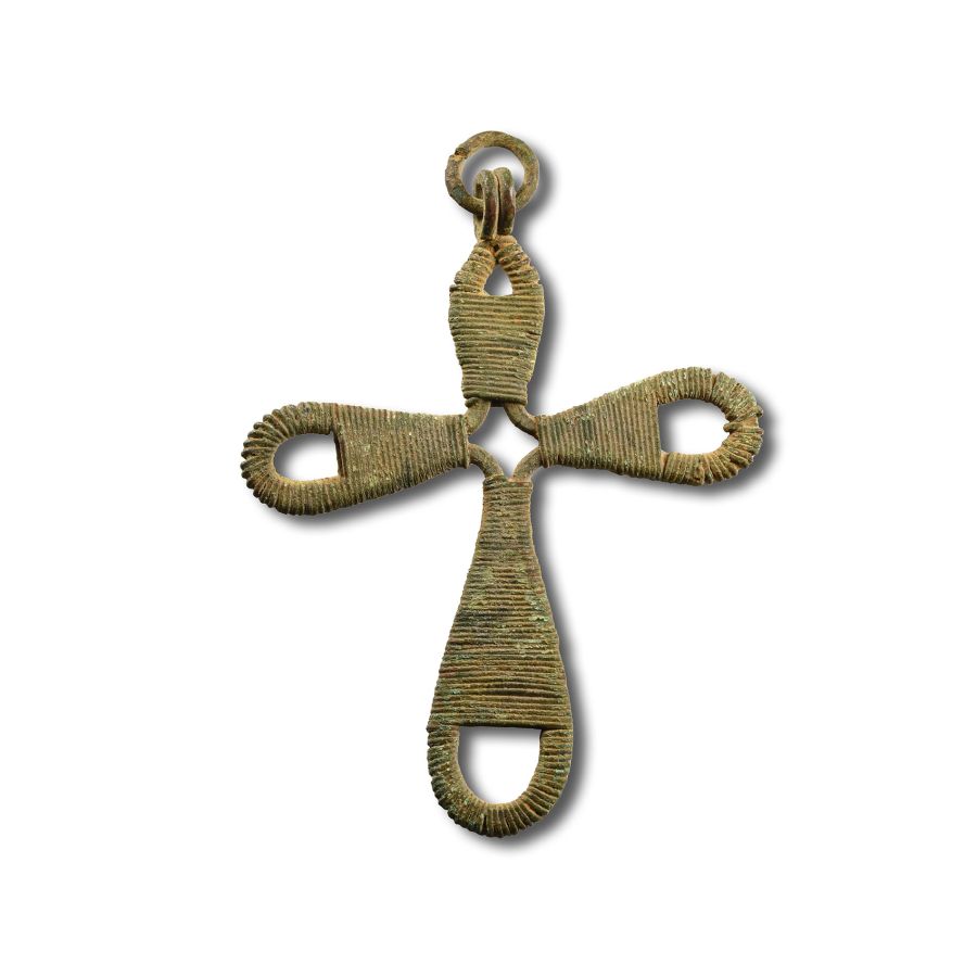 Post Byzantine Bronze Cross Pendant
