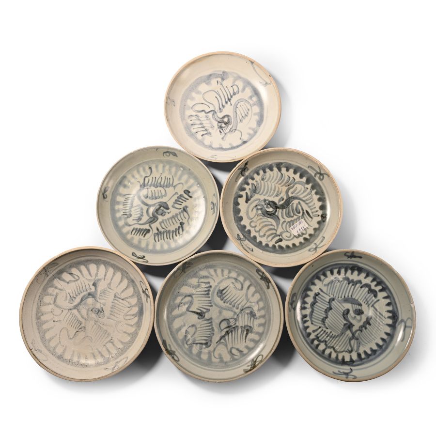 Tek Sing Treasure Shipwreck Glazed Blue and White Plate Set