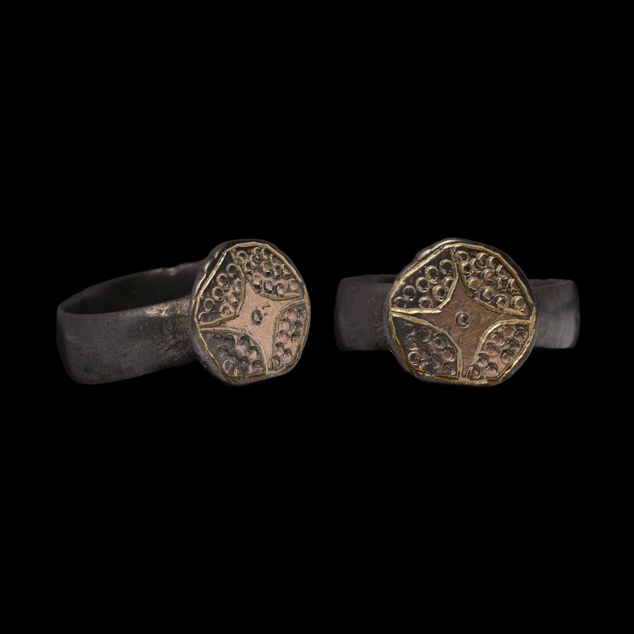 Medieval Silver Ring with Cross Design