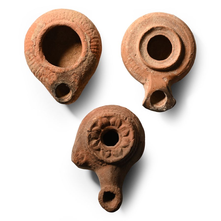 Roman Terracotta Oil Lamp Group