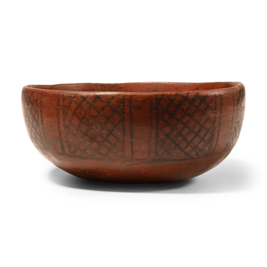 Pre-Columbian Chupicuaro Net-Painted Red Ware Bowl