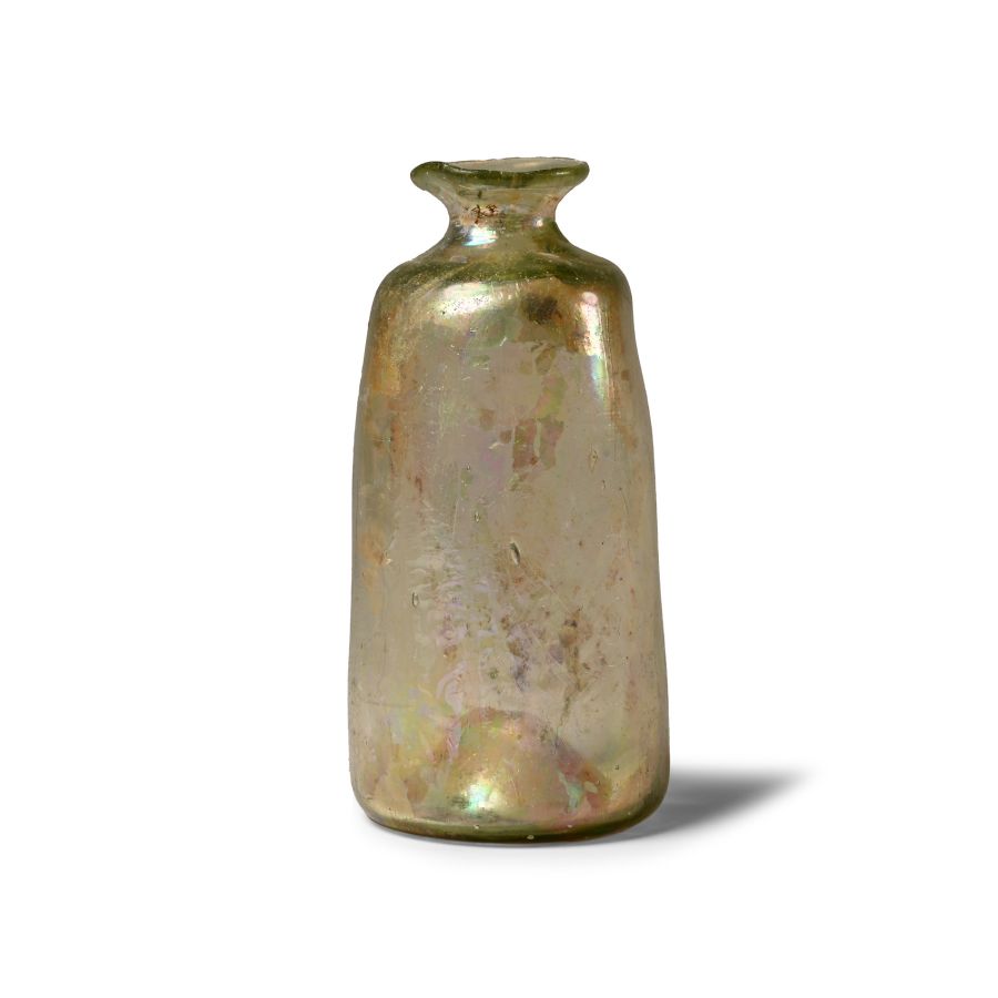 Roman Glass Bottle with Short Neck