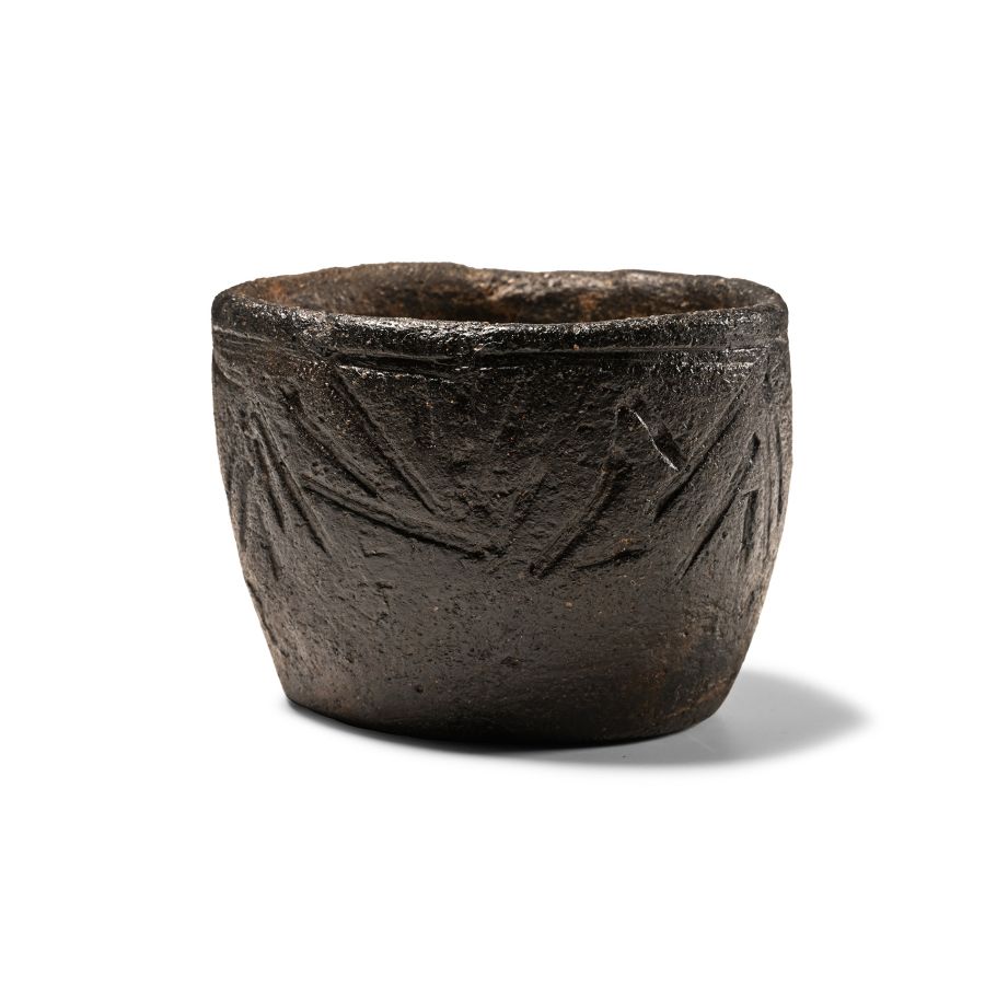 Stone Age Corded Ware Decorated Ceramic Vessel