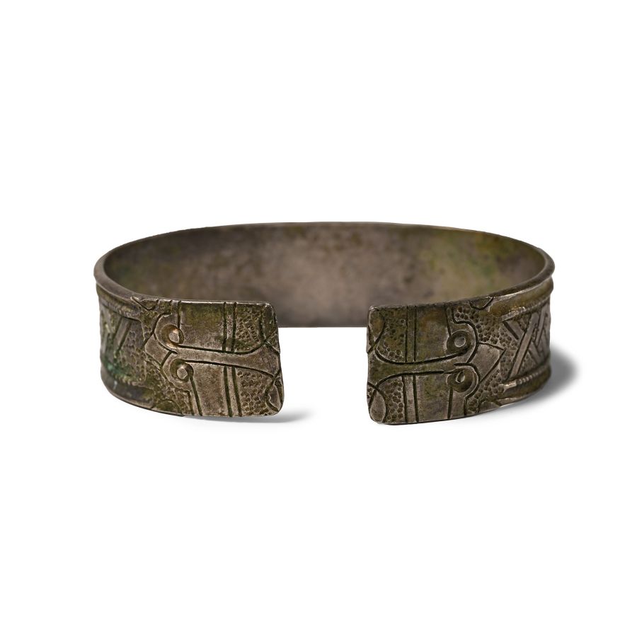 Viking Decorated Silver Bracelet