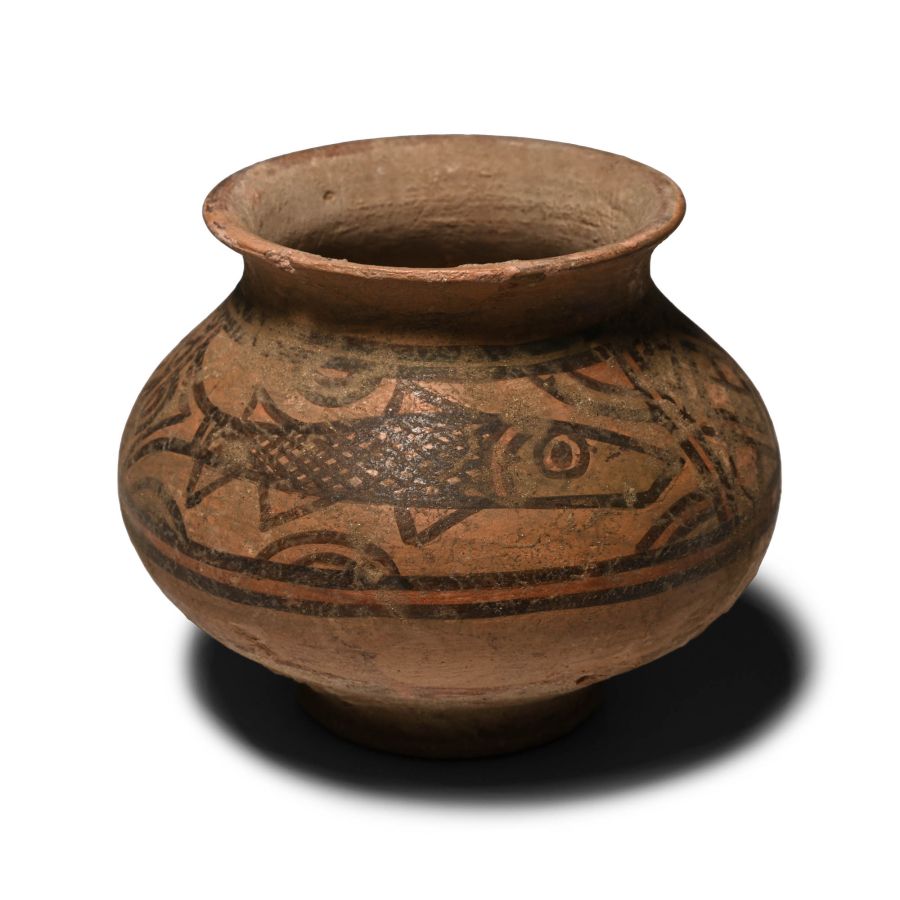 Indus Valley Mehrgarh Terracotta Vessel with Fish