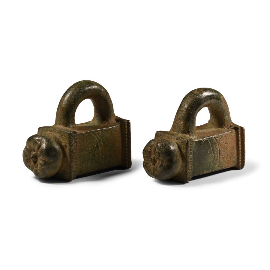 Roman Bronze Pomegranate Chariot Rein Guide Pair