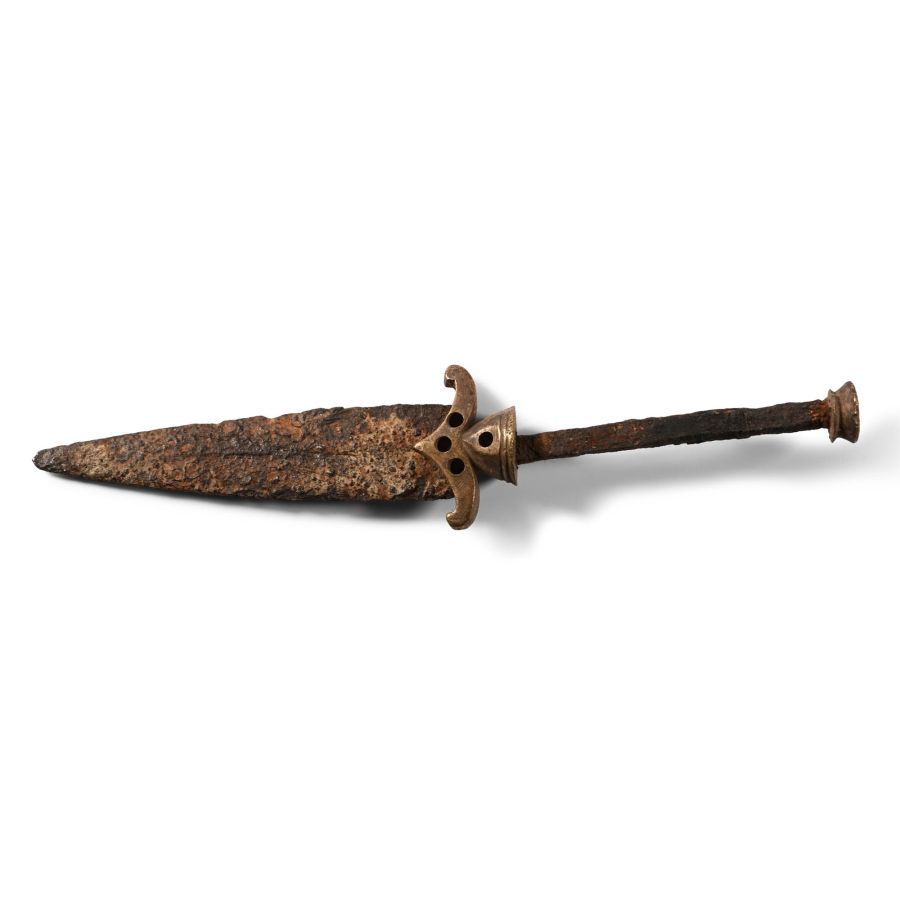 Medieval Iron Dagger with Bronze Fittings