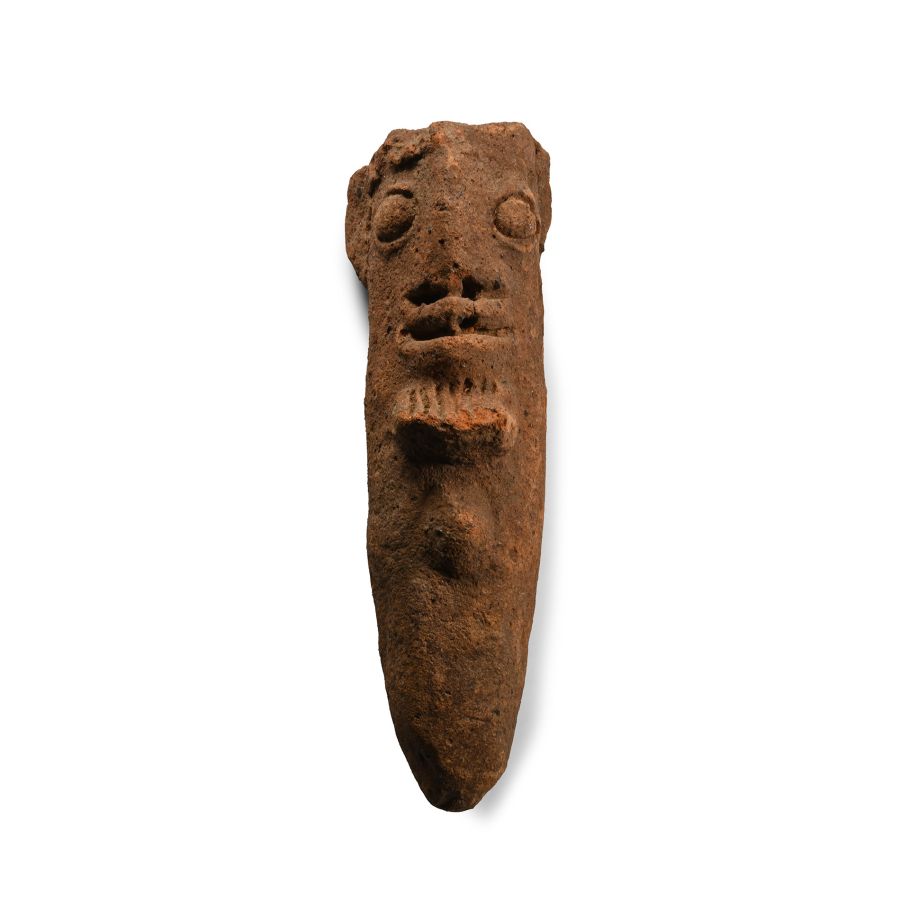 Central African Komaland Terracotta Burial Mound Head Spike