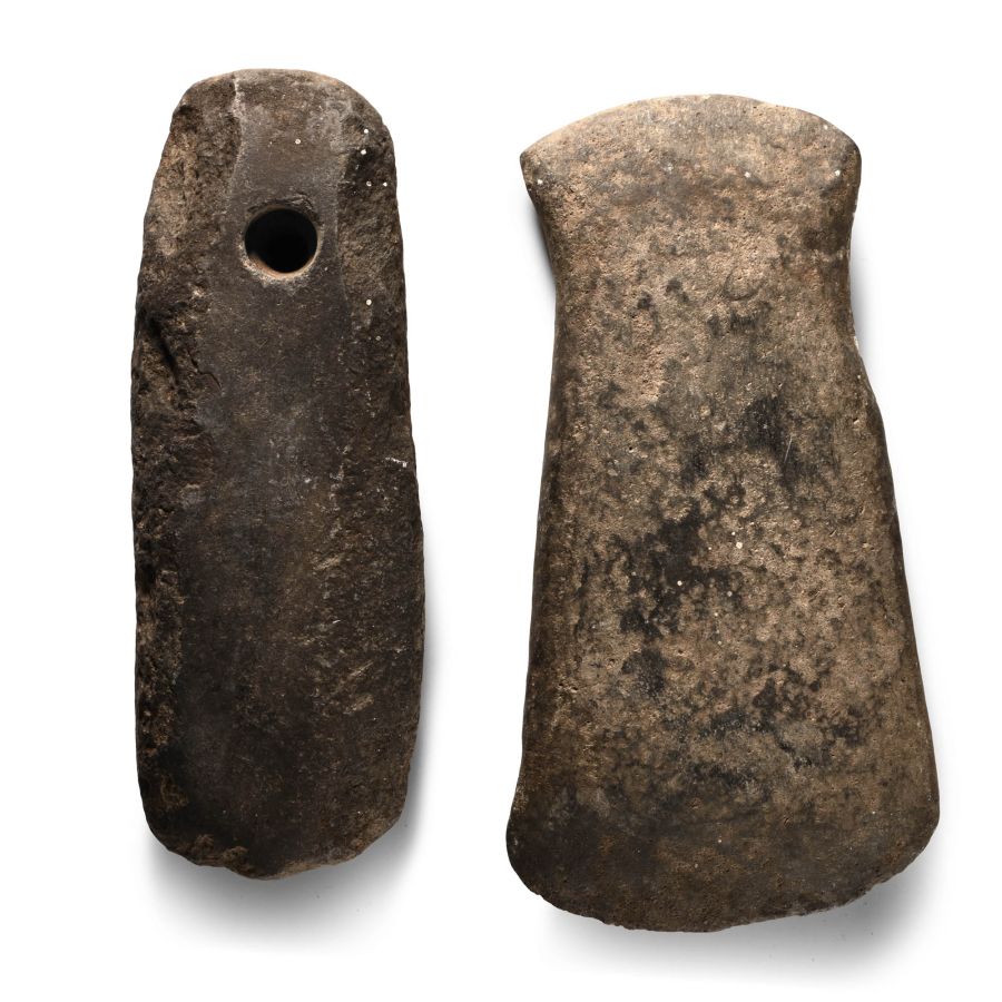 Native American Stone Axehead Group