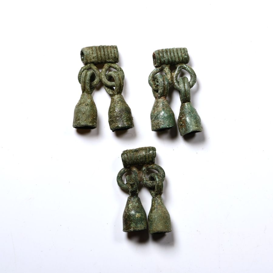Viking Age Bronze Double Bell Pendant Group