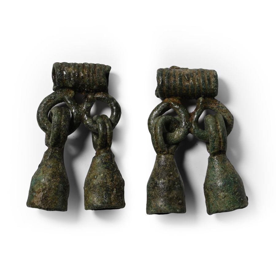 Viking Age Bronze Double Bell Pendant Group