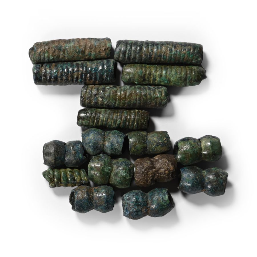 Viking Age Bronze Necklace Bead Group