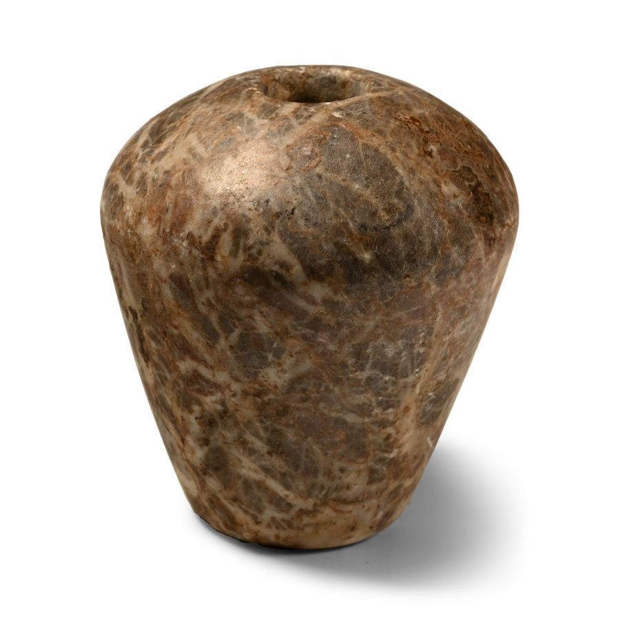 Western Asiatic White Flecked Grey Stone Mace Head