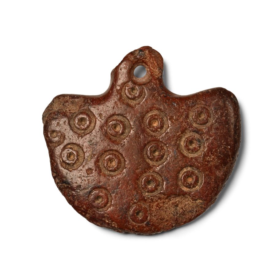 Anatolian Red Serpentine Axe-Shaped Amulet