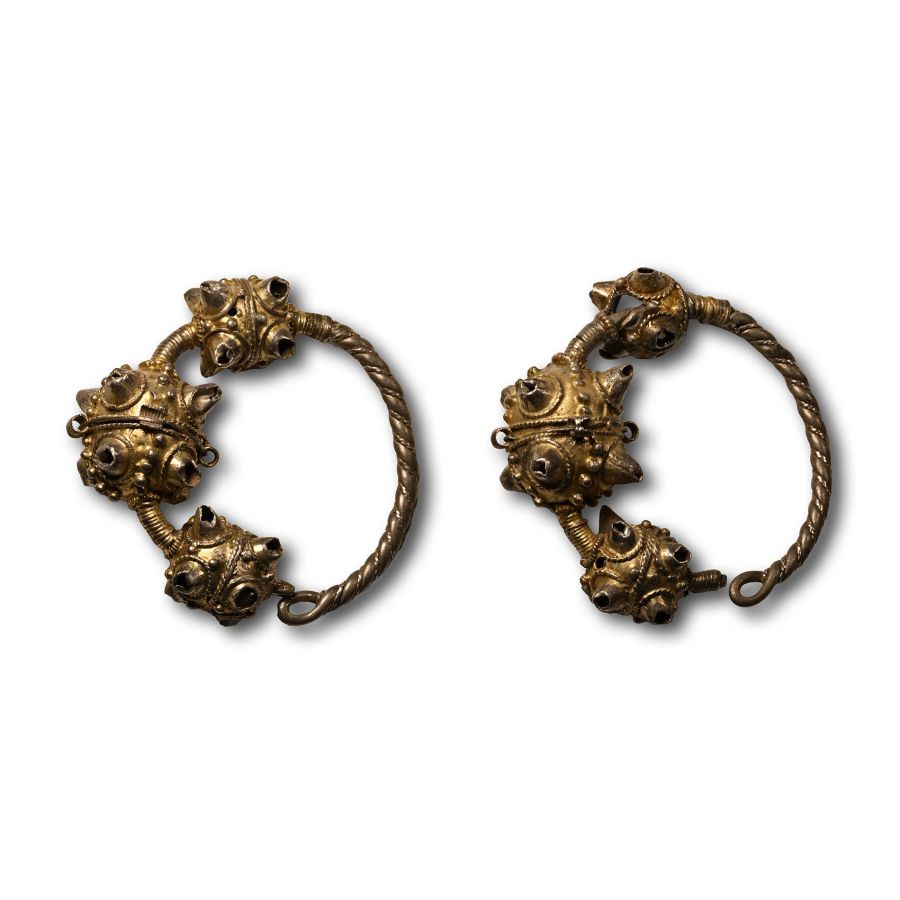 Byzantine Silver-Gilt Temple Ring Pair