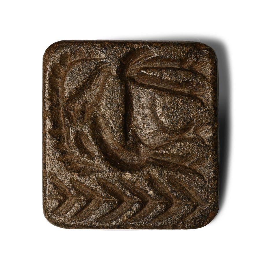 Large Western Asiatic Steatite Stamp Seal with Quadruped