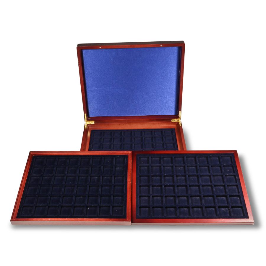 Mahogany Coin Case with Trays