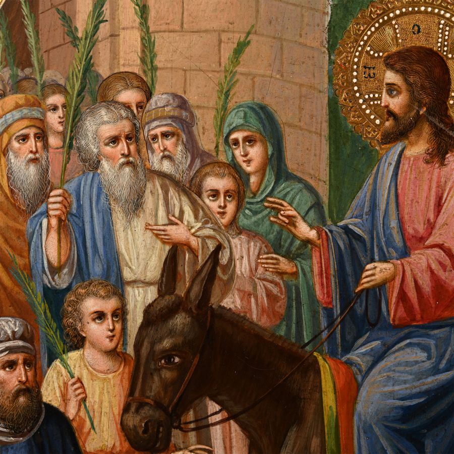 Russian Wooden Icon of Entry into Jerusalem