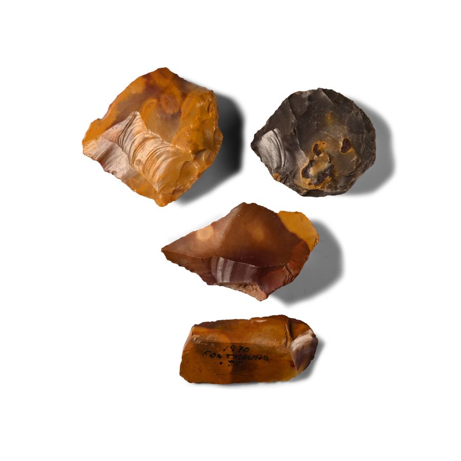 Stone Age 'Fontmaure Jasper' Blade, Piercers and Scraper Group