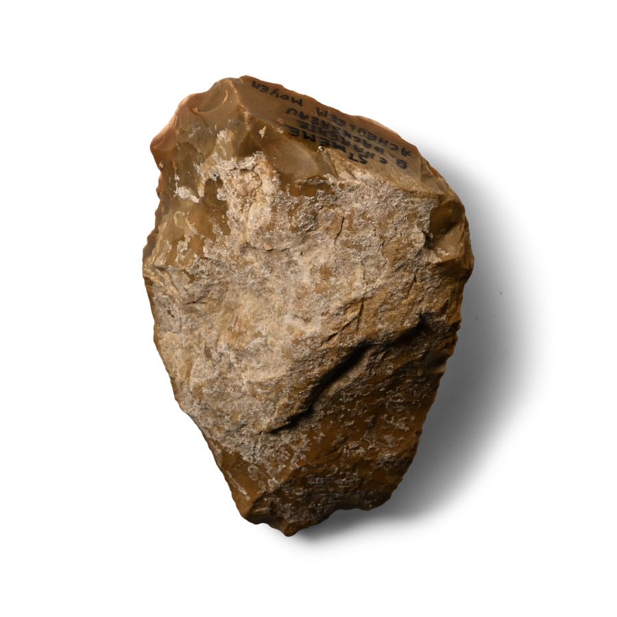 Stone Age Colourful Flint Bifacial Handaxe