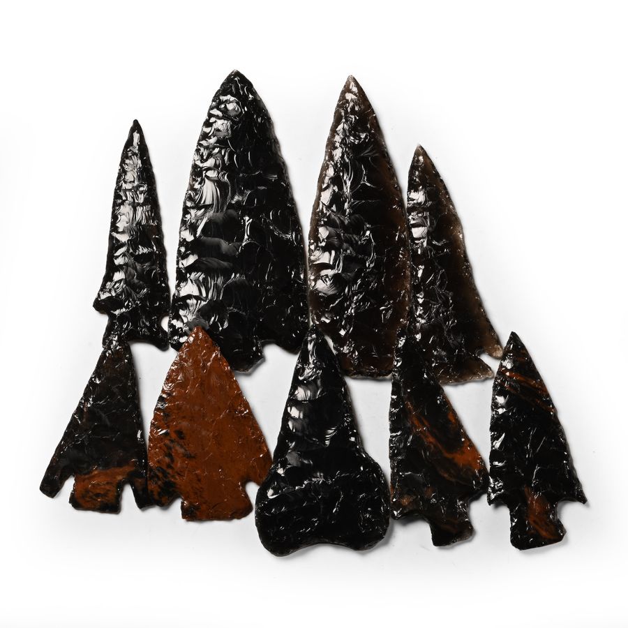 Native American Klamath-Modoc Obsidian Arrowhead Group