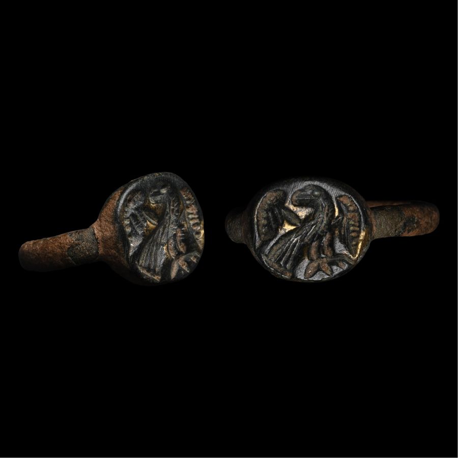 Byzantine Bronze Ring with Eagle