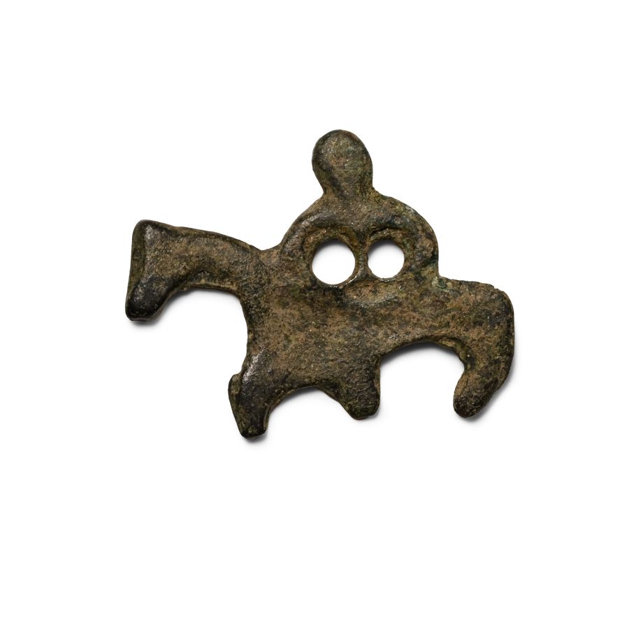 Roman Bronze Horse and Rider Mount