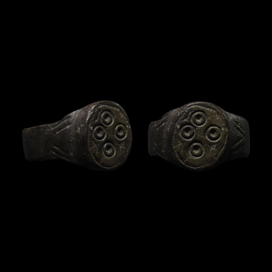 Medieval Bronze Decorated Ring