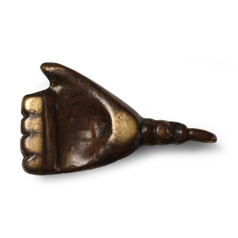Western Asiatic Inscribed Bronze Hand Pendant