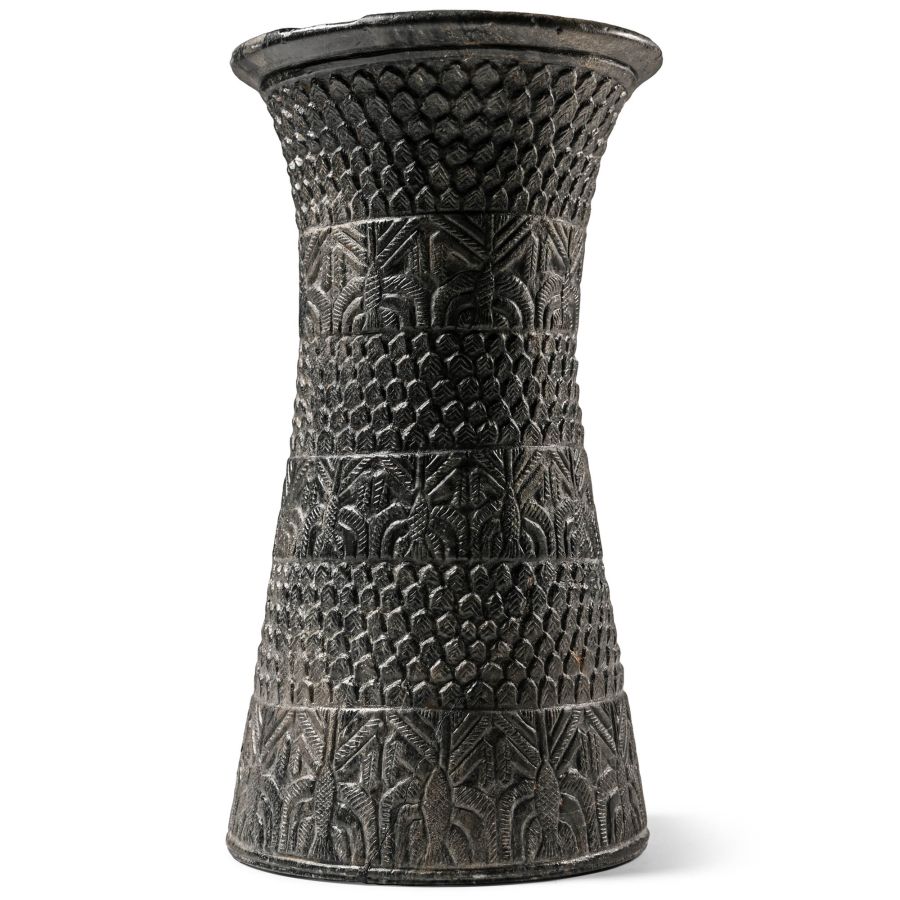 Bactrian Decorated Pillar Idol in Black Stone