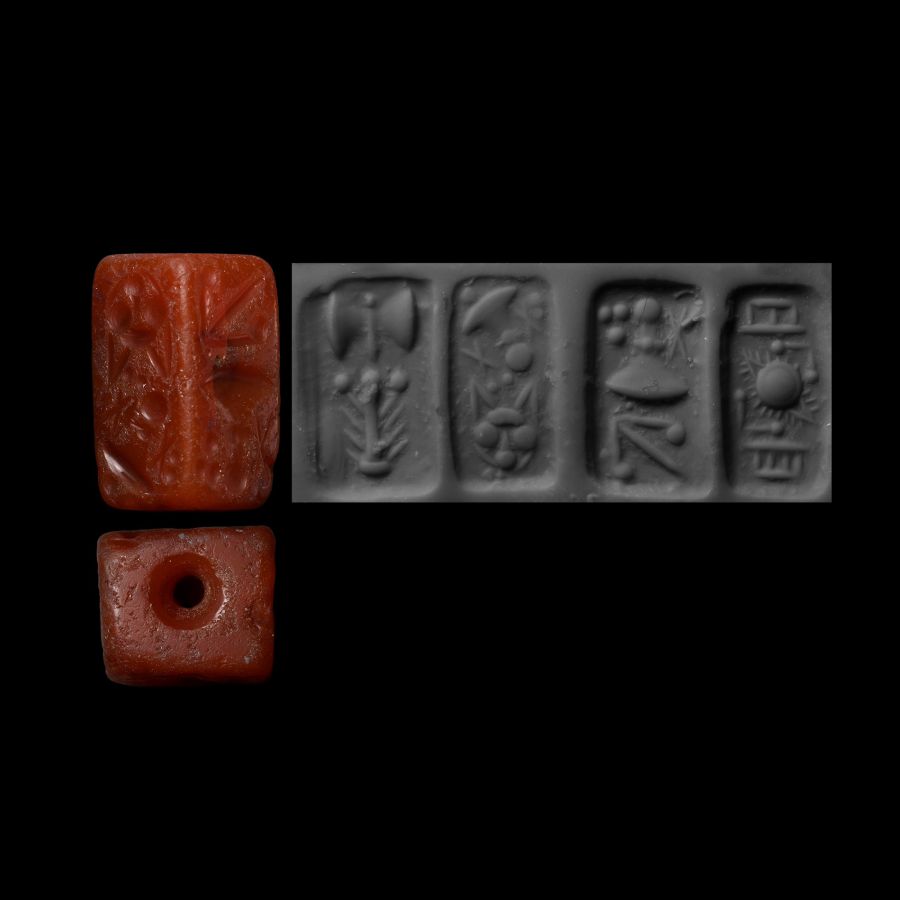 Cretan Red Carnelian Hieroglyphic Seal