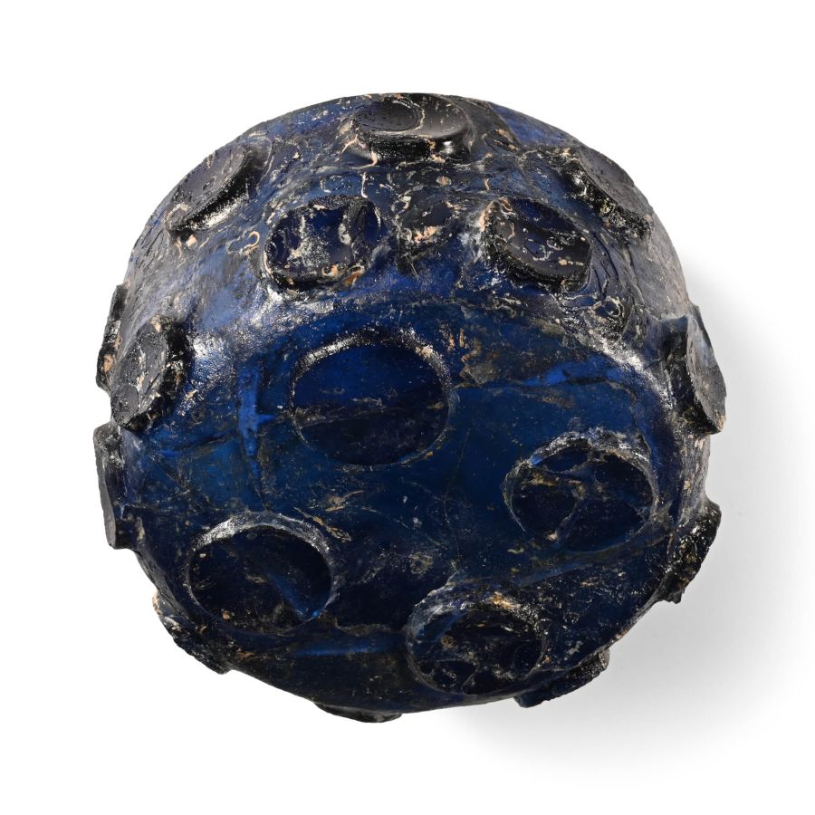 Sassanian Deep Blue Cut-Glass Bowl