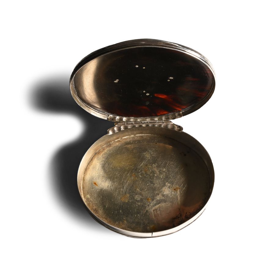 Stuart Period Silver Snuff Box with Bust of Charles II
