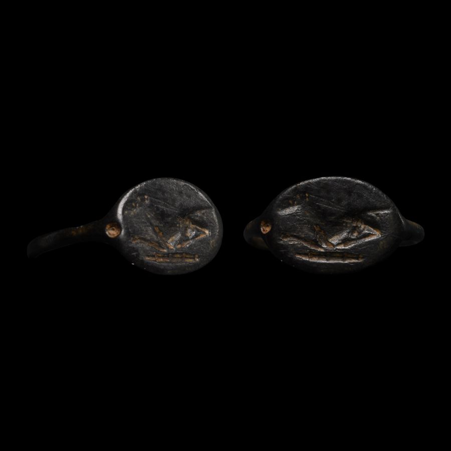 Roman Bronze Ring with Stag