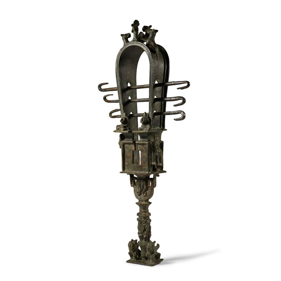 Egyptian Bronze Sistrum with Bes and Hathor