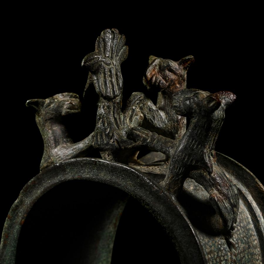 Egyptian Bronze Sistrum with Bes and Hathor