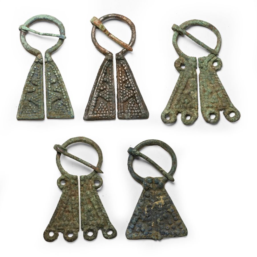 Viking Inspired Bronze Omega Penannular Brooch Collection