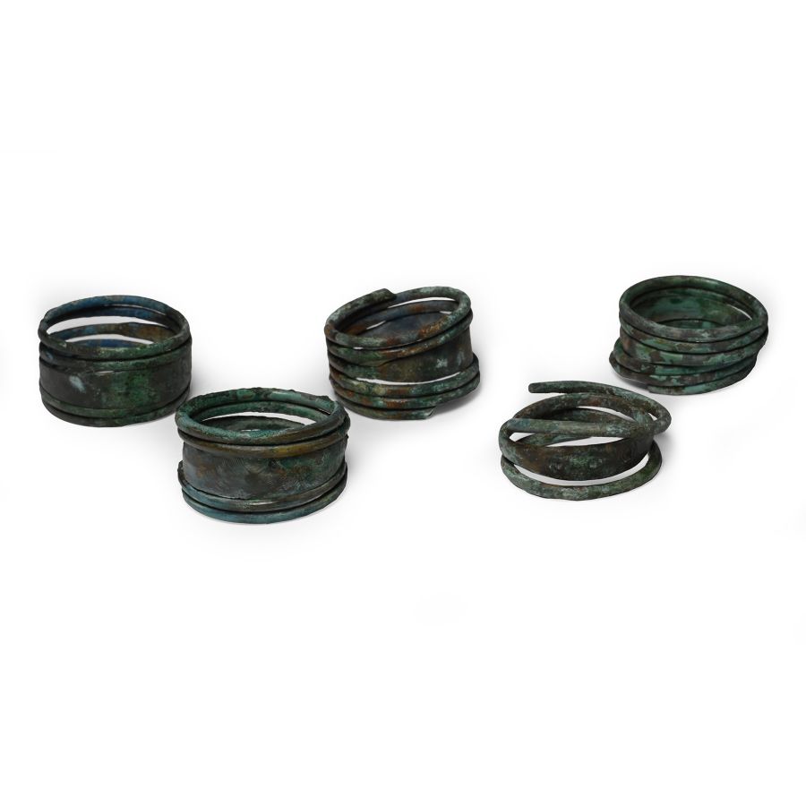 Viking Age Bronze Coiled Ring Group