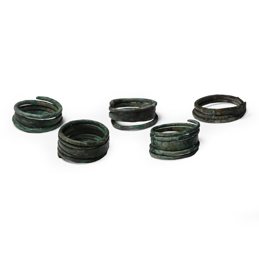 Viking Age Bronze Coiled Ring Group