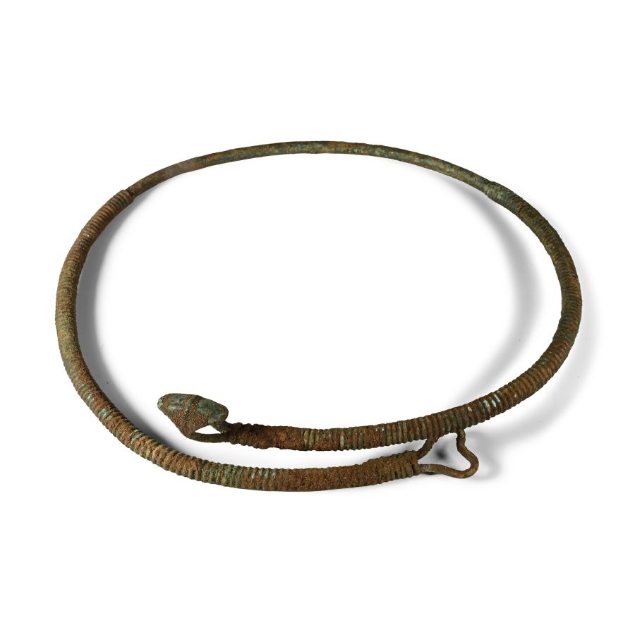 Large Viking Age Bronze Coiled Wire Neck Torc