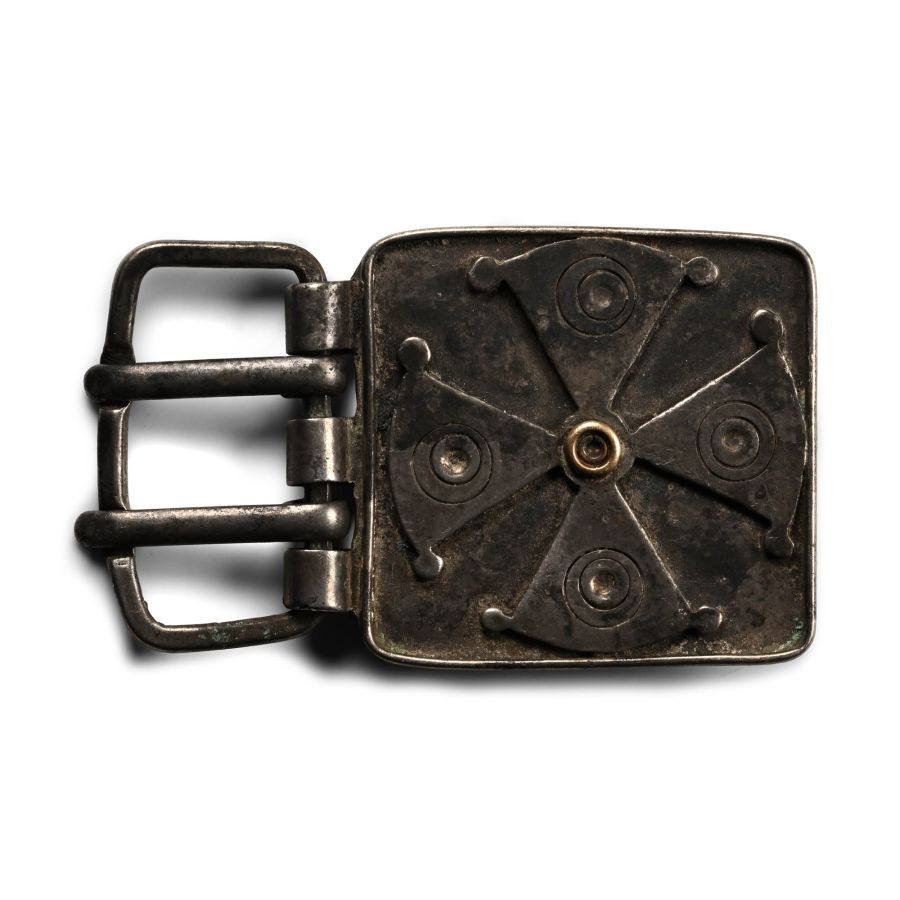 Byzantine Silver Buckle with Cross