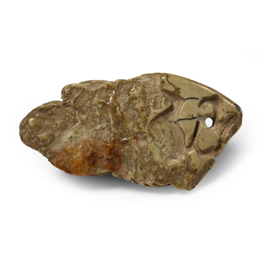 Central Asian Green Steatite Stone Frog Amulet