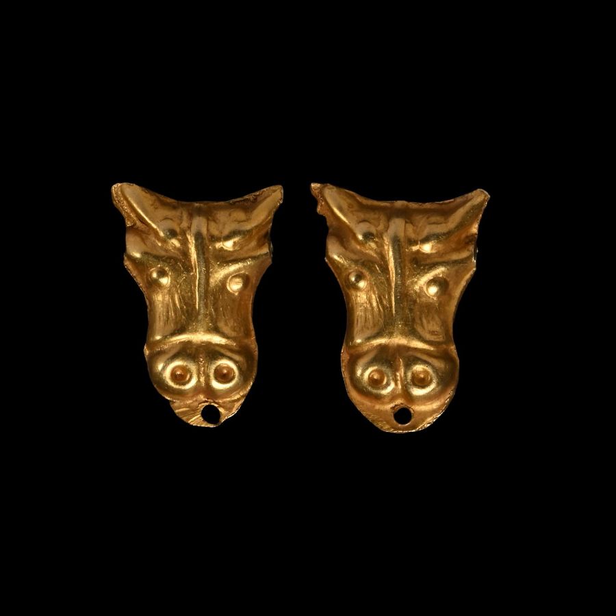 Roman Gold Amuletic Bull Pendant Pair
