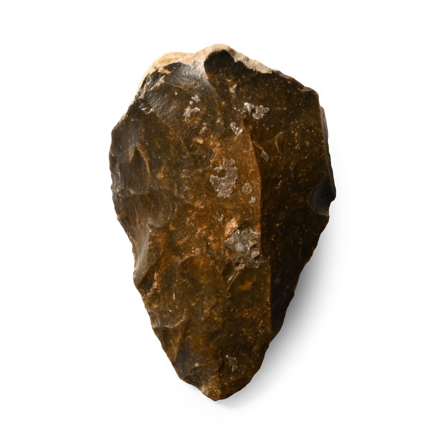 Stone Age St. Meme Brown Flint Bifacial Handaxe