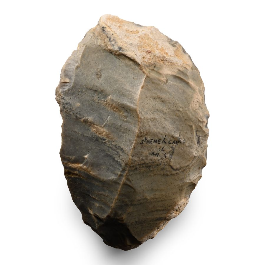 Stone Age St. Meme Grey Flint Unifacial Handaxe