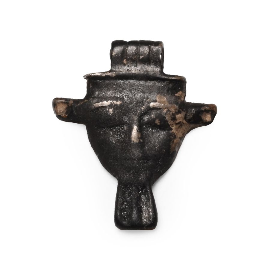 Egyptian Silver Hathor Head Amulet