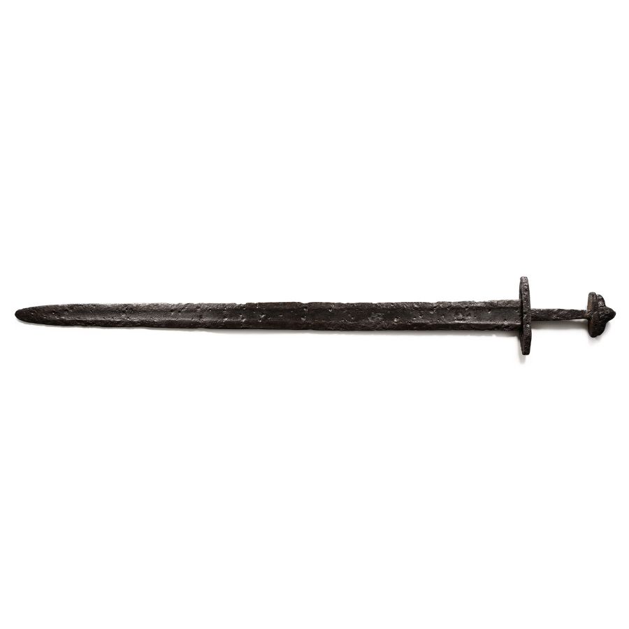 Viking Iron Sword with Three-Lobed Pommel